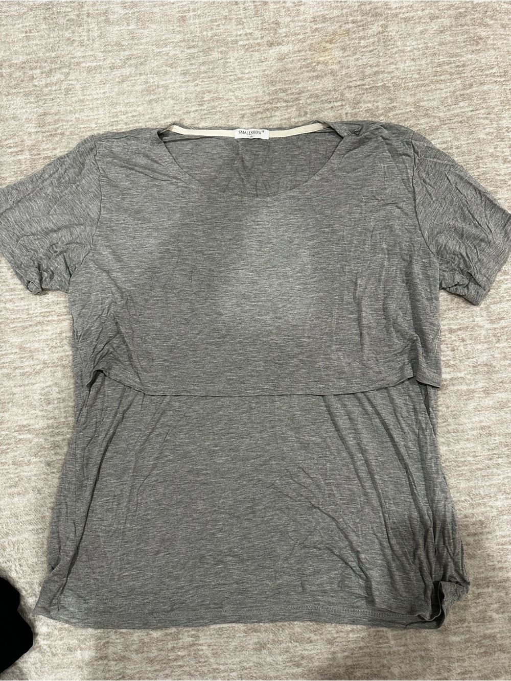 Nursing Short Sleeve Top in Gray by SMALLSHOW